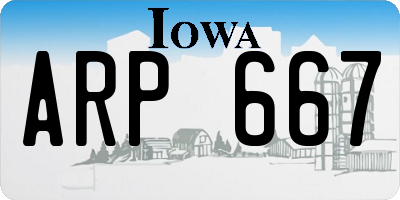 IA license plate ARP667