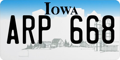 IA license plate ARP668