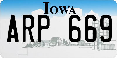 IA license plate ARP669