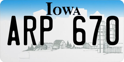IA license plate ARP670