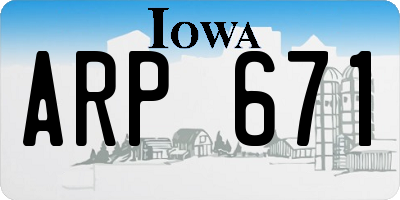 IA license plate ARP671