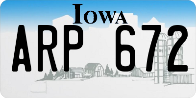 IA license plate ARP672