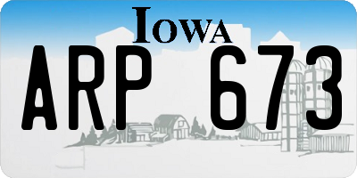 IA license plate ARP673