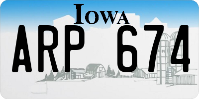 IA license plate ARP674