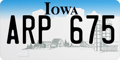 IA license plate ARP675