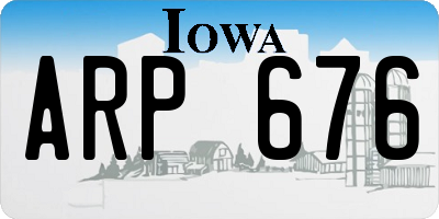 IA license plate ARP676