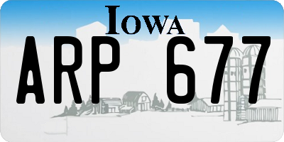 IA license plate ARP677