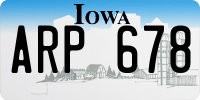IA license plate ARP678