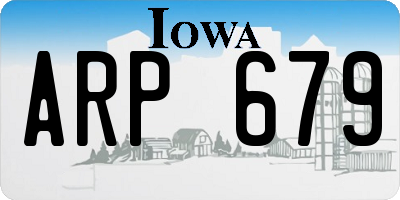 IA license plate ARP679