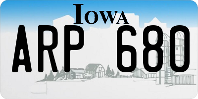 IA license plate ARP680