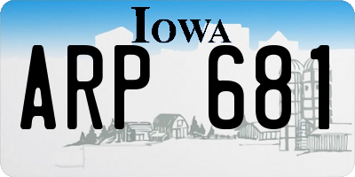 IA license plate ARP681