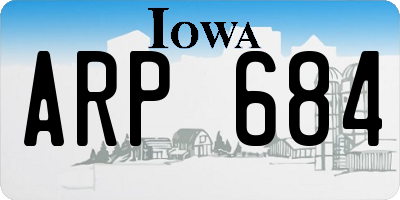 IA license plate ARP684