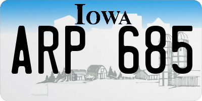 IA license plate ARP685
