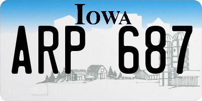 IA license plate ARP687