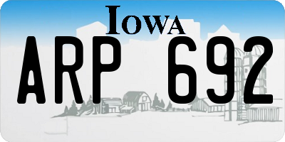 IA license plate ARP692