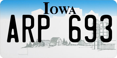 IA license plate ARP693