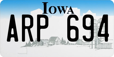 IA license plate ARP694