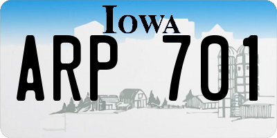 IA license plate ARP701