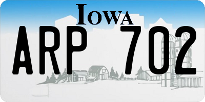 IA license plate ARP702