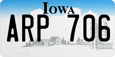 IA license plate ARP706