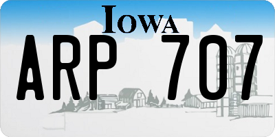 IA license plate ARP707
