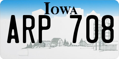 IA license plate ARP708