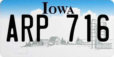 IA license plate ARP716