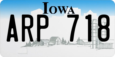 IA license plate ARP718