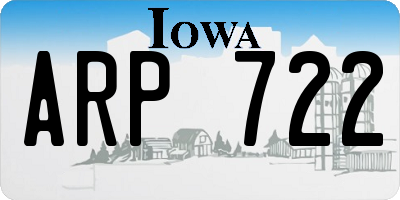 IA license plate ARP722