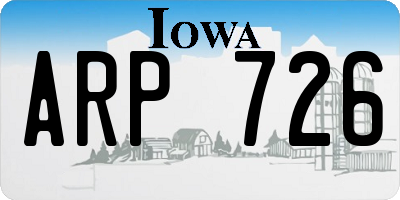 IA license plate ARP726