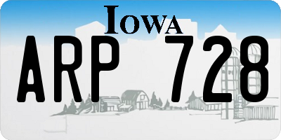 IA license plate ARP728