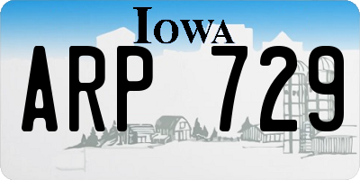 IA license plate ARP729