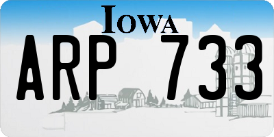IA license plate ARP733