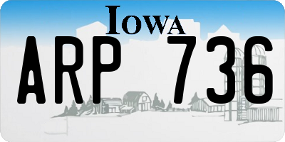 IA license plate ARP736