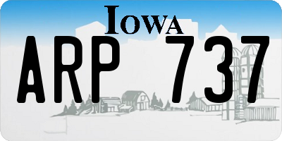 IA license plate ARP737