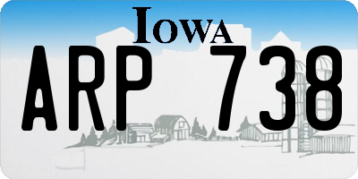 IA license plate ARP738