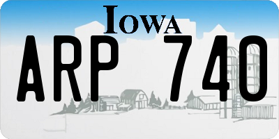 IA license plate ARP740
