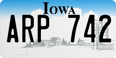 IA license plate ARP742