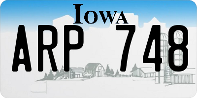 IA license plate ARP748