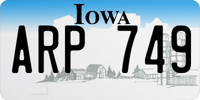 IA license plate ARP749