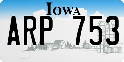IA license plate ARP753