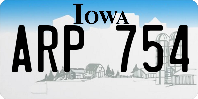 IA license plate ARP754
