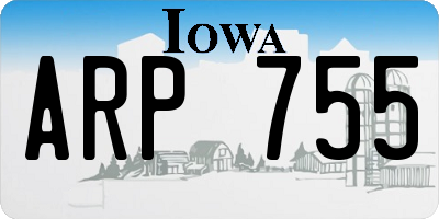 IA license plate ARP755