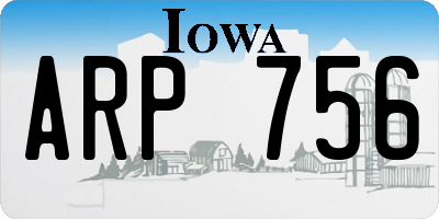 IA license plate ARP756