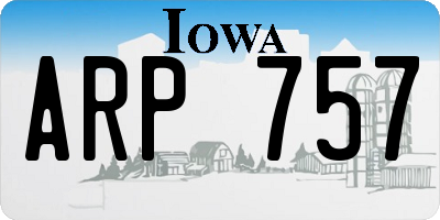 IA license plate ARP757