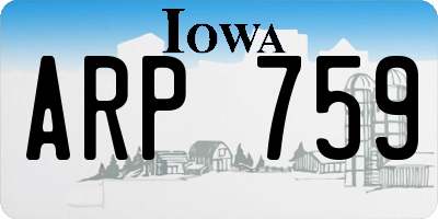 IA license plate ARP759