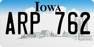 IA license plate ARP762