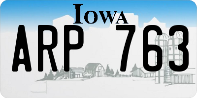 IA license plate ARP763