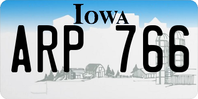 IA license plate ARP766