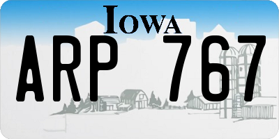 IA license plate ARP767